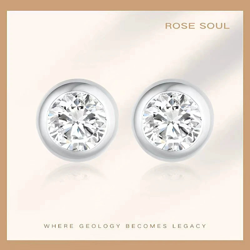 ROSE SOUL 实验室培育钻石【Young妈专属】18K金泡泡耳钉QDC002