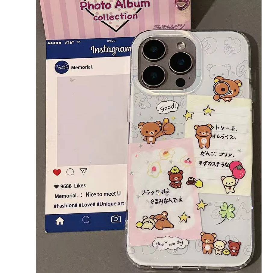 诚星泽插画轻松熊适用苹果手机壳华为vivo小米荣耀oppo红米一加软