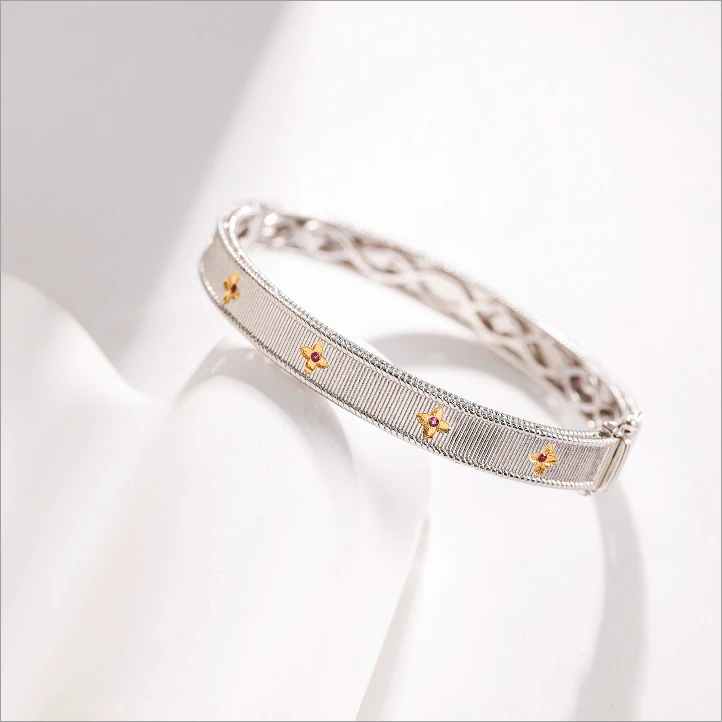 925银合成锆石手镯 AX71XWAS-11038高级感个性时尚简约手镯