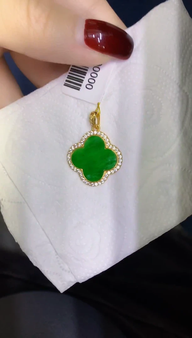 颈饰银S925镶嵌翡翠缅甸天然翡翠A货
