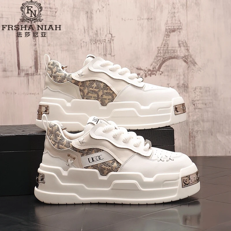 法莎尼亚男款厚底老爹鞋轻奢潮流轻便休闲鞋时复古厚底轻便运动鞋