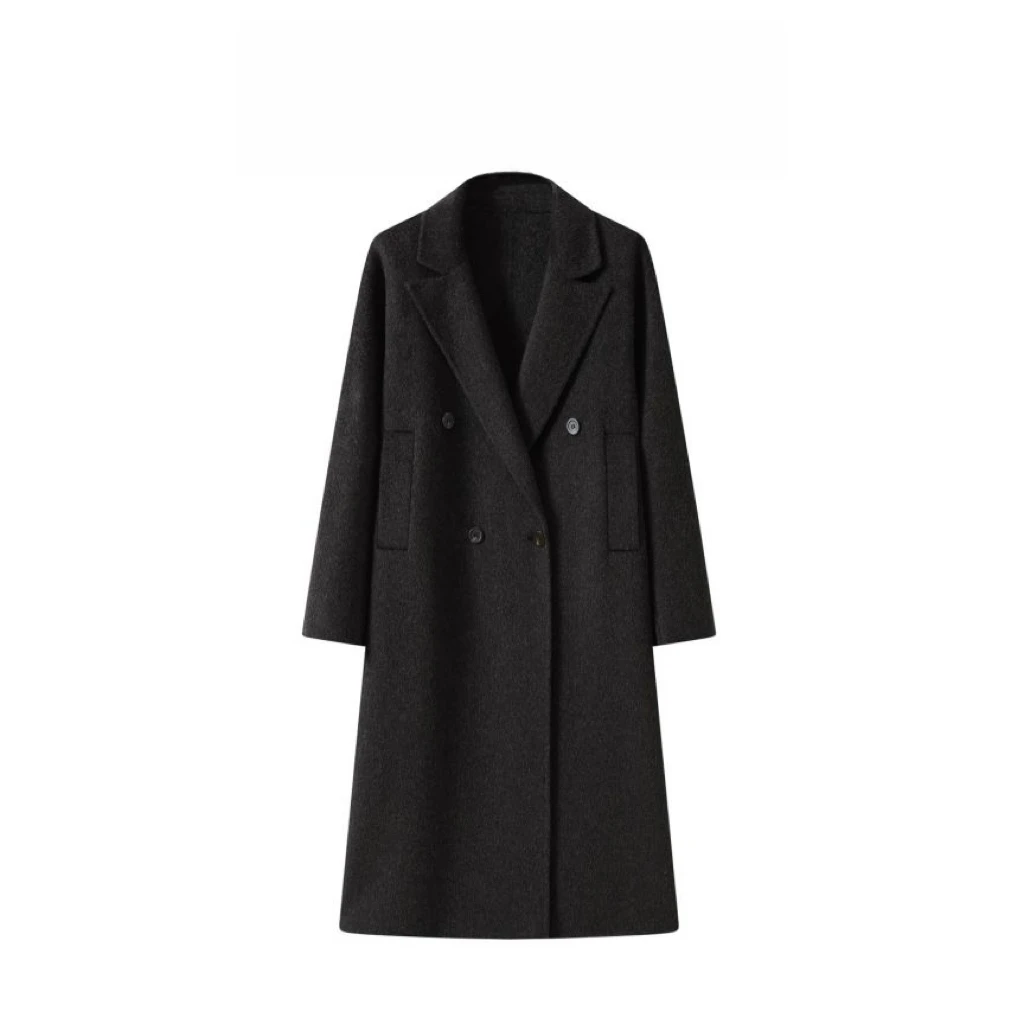 双面绵羊毛经典气质苏利羊驼贝贝廓形大衣女士YJ-8108