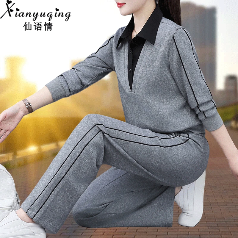 【官方】仙语情洋气运动服套装女春秋2025新款爆款polo领跑步服