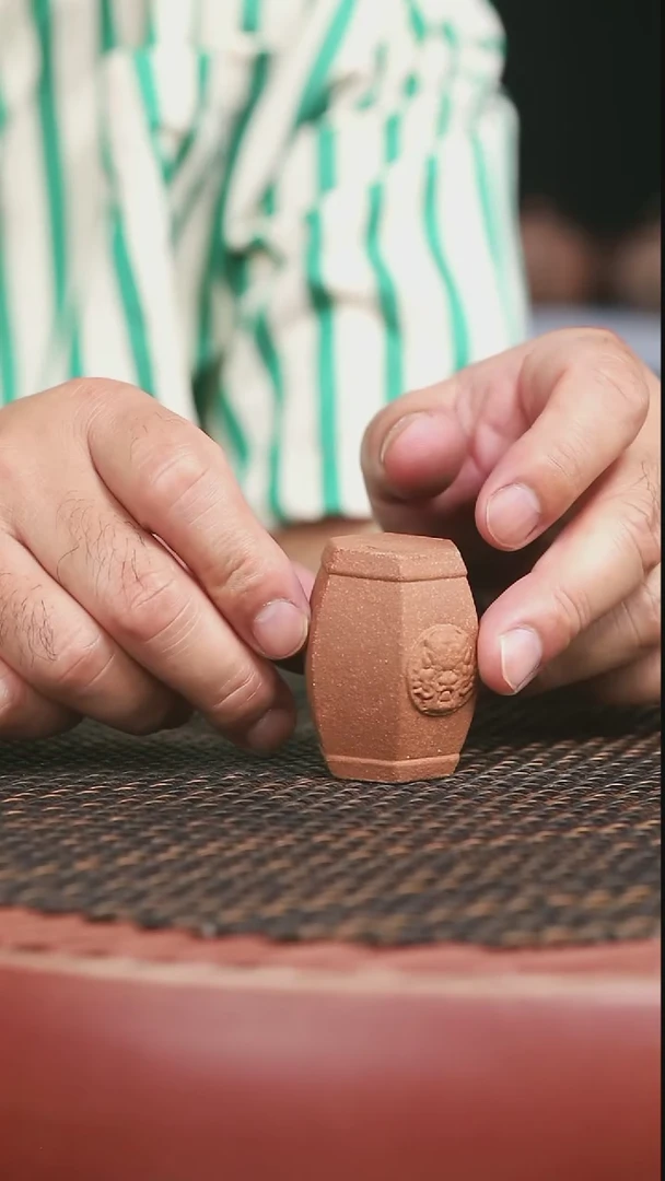 茶壶紫砂10号桃花泥六方盖至微微暇