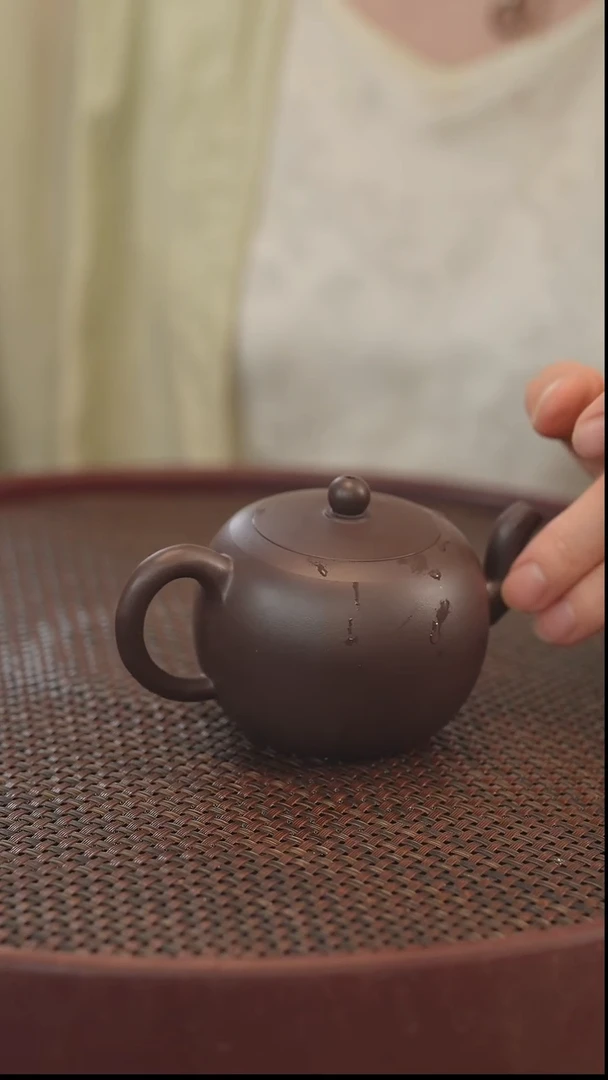 茶壶紫砂全手 紫茄泥 一粒珠 190cc