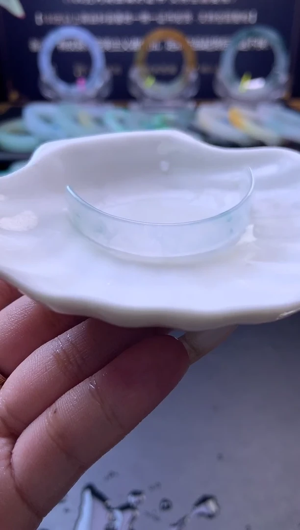 翡翠手镯（开口镯）未镶嵌半镯-编绳