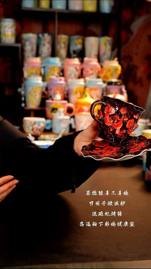 景德镇手工手绘陶瓷杯杯