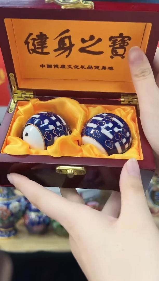 景泰蓝健身球蓝太极JSQ008