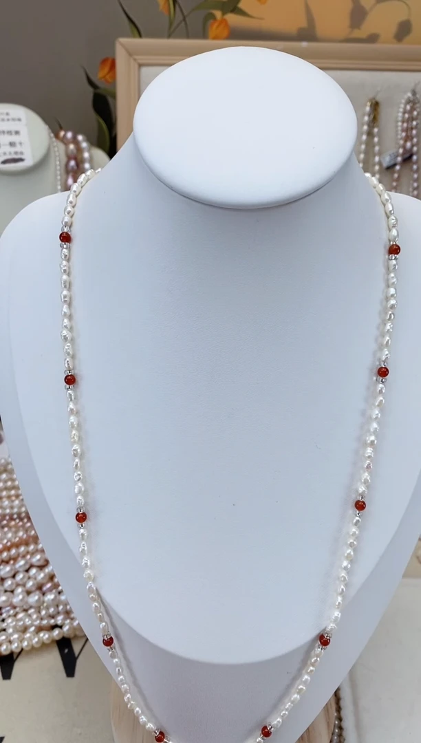 【闪购商品】淡水珍珠项链未镶嵌毛衣链60CM