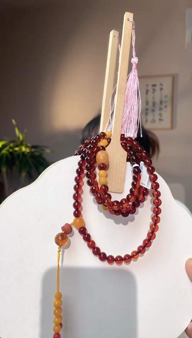 裸石琥珀未镶嵌7+血珀108设计款
