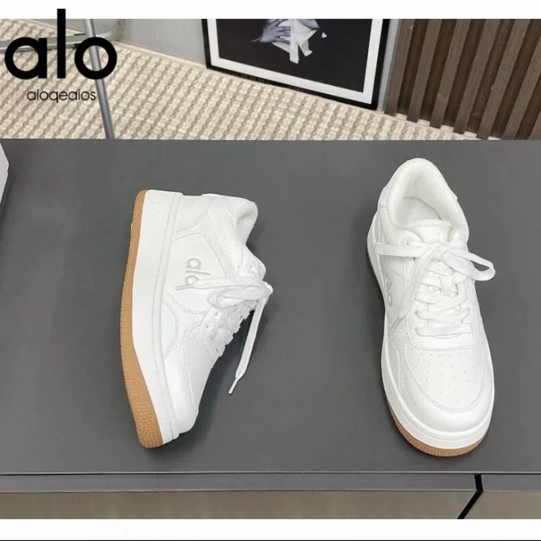 aioqeaios2025新款小白鞋减震系带板鞋韩版休闲鞋厚底鞋8896