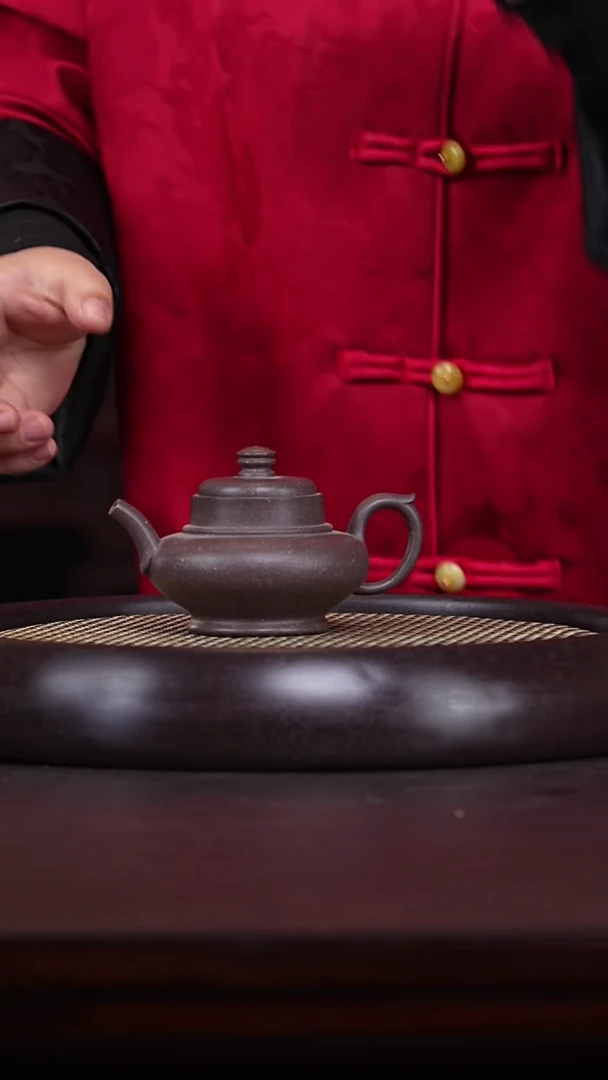 【闪购商品】紫砂茶壶十竹斋28-18张萍梨皮紫圆簠