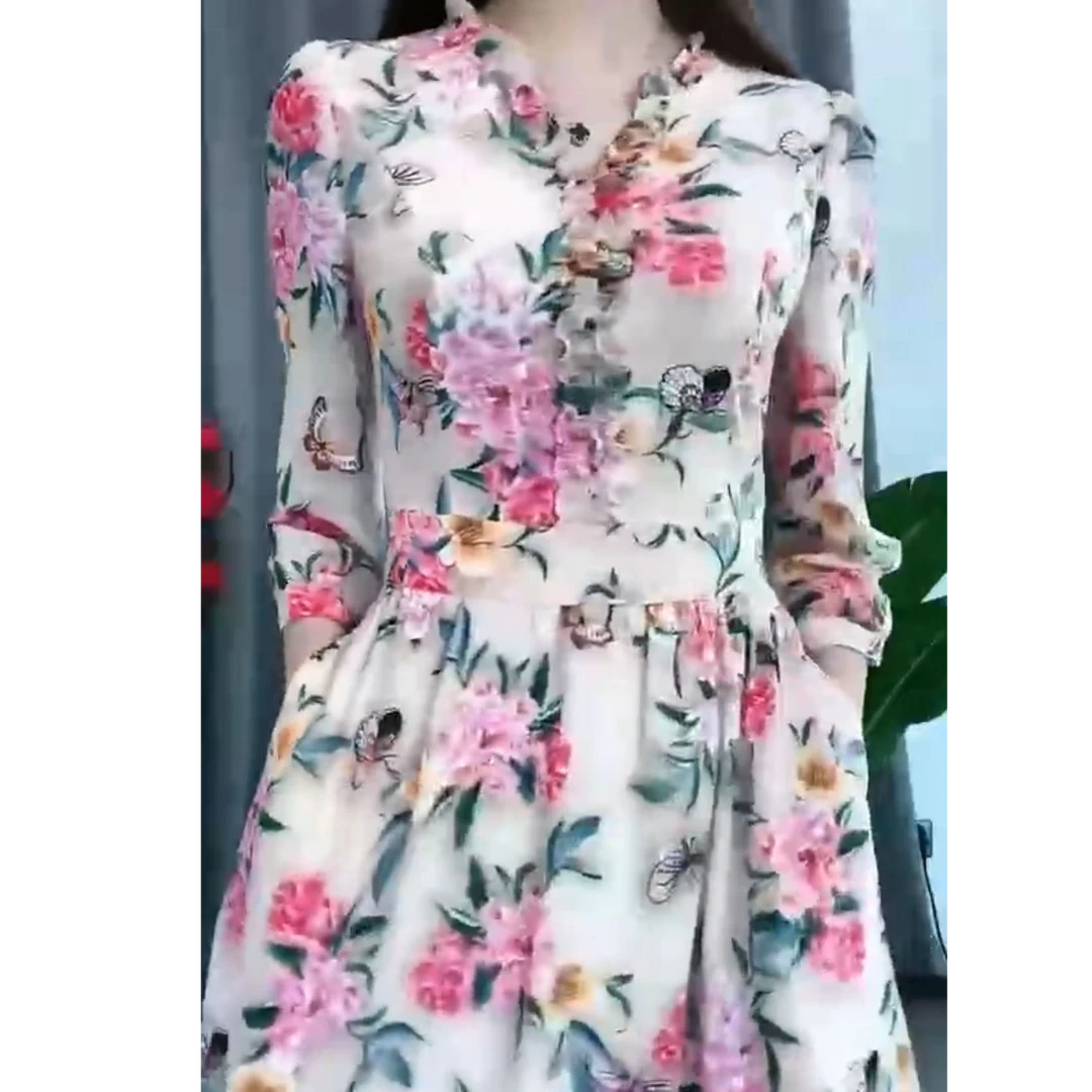 【有口袋】2025新款连衣裙七分袖打底裙大码显瘦裙