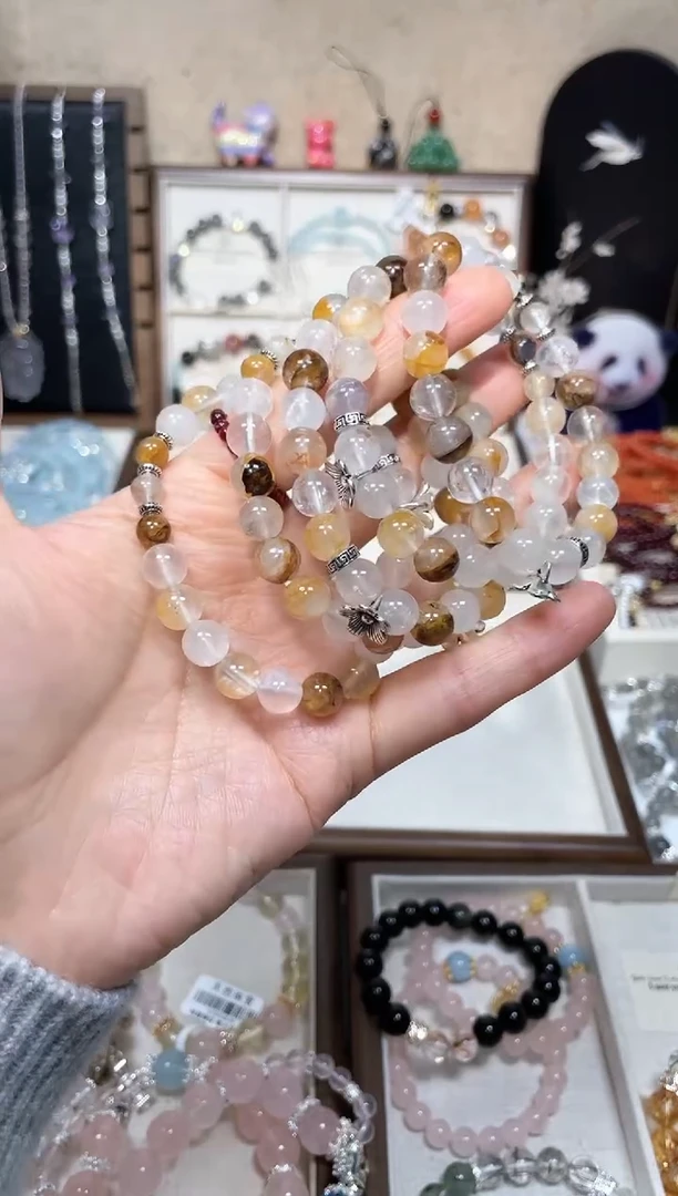 【闪购商品】水晶手串合金【银杏】黄胶花 设计款手串