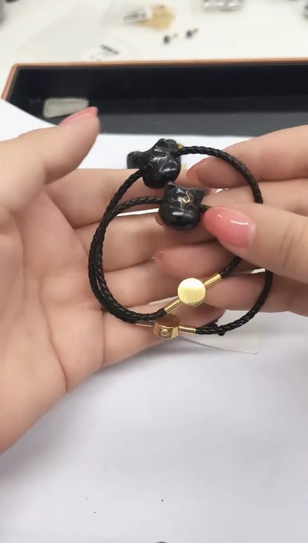 【闪购商品】黑曜岩手链未镶嵌黑曜石手链多样性发一（瑕疵）