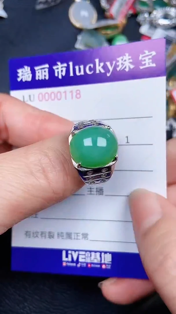 颈饰银S925镶嵌翡翠118