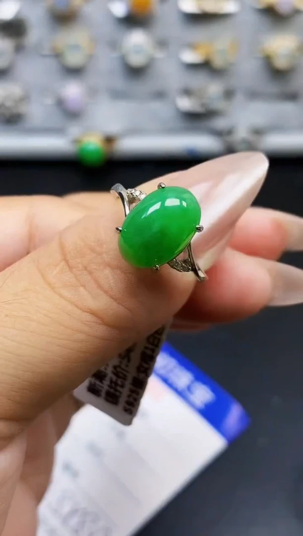 银S925镶嵌戒指翡翠2274