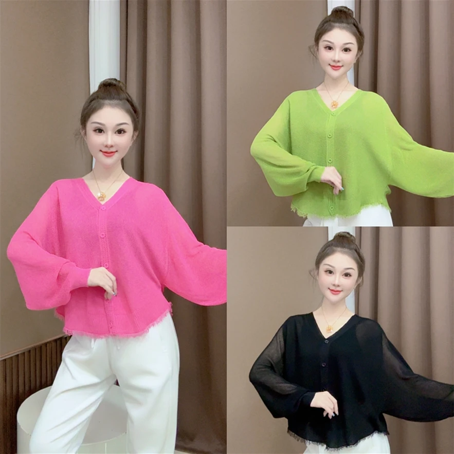 【希帆FA】针织衫 V领开衫 流苏底边 DD.6162#时尚百搭 休闲洋气