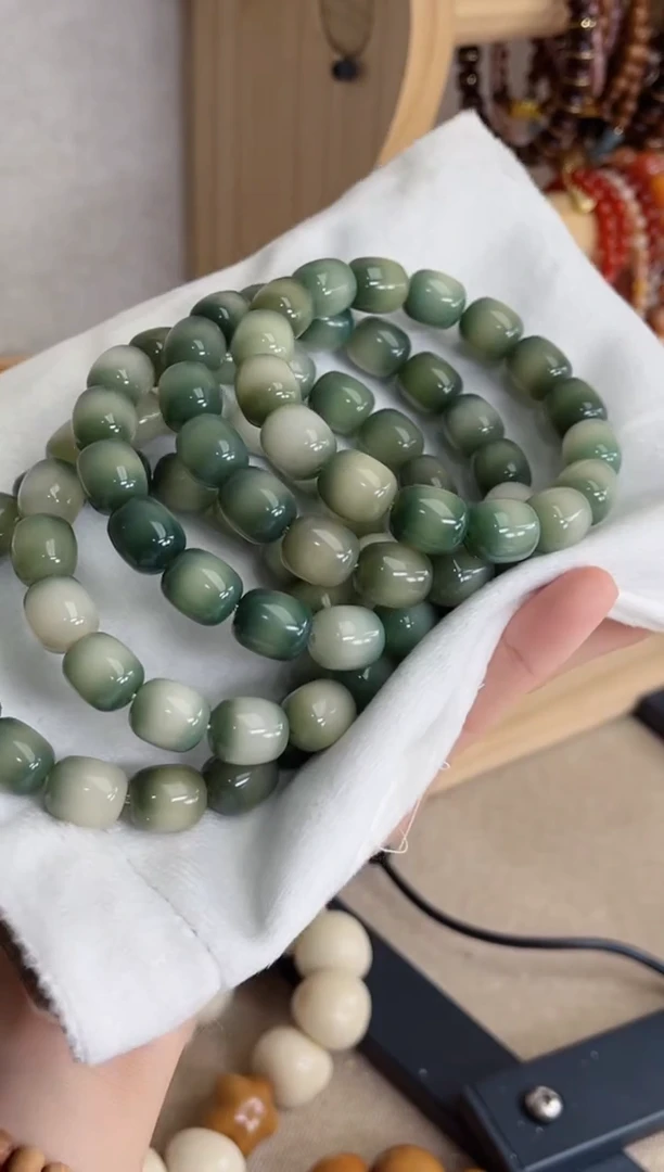 菩提根/象牙果手串Q28玉化青枣11*12手串