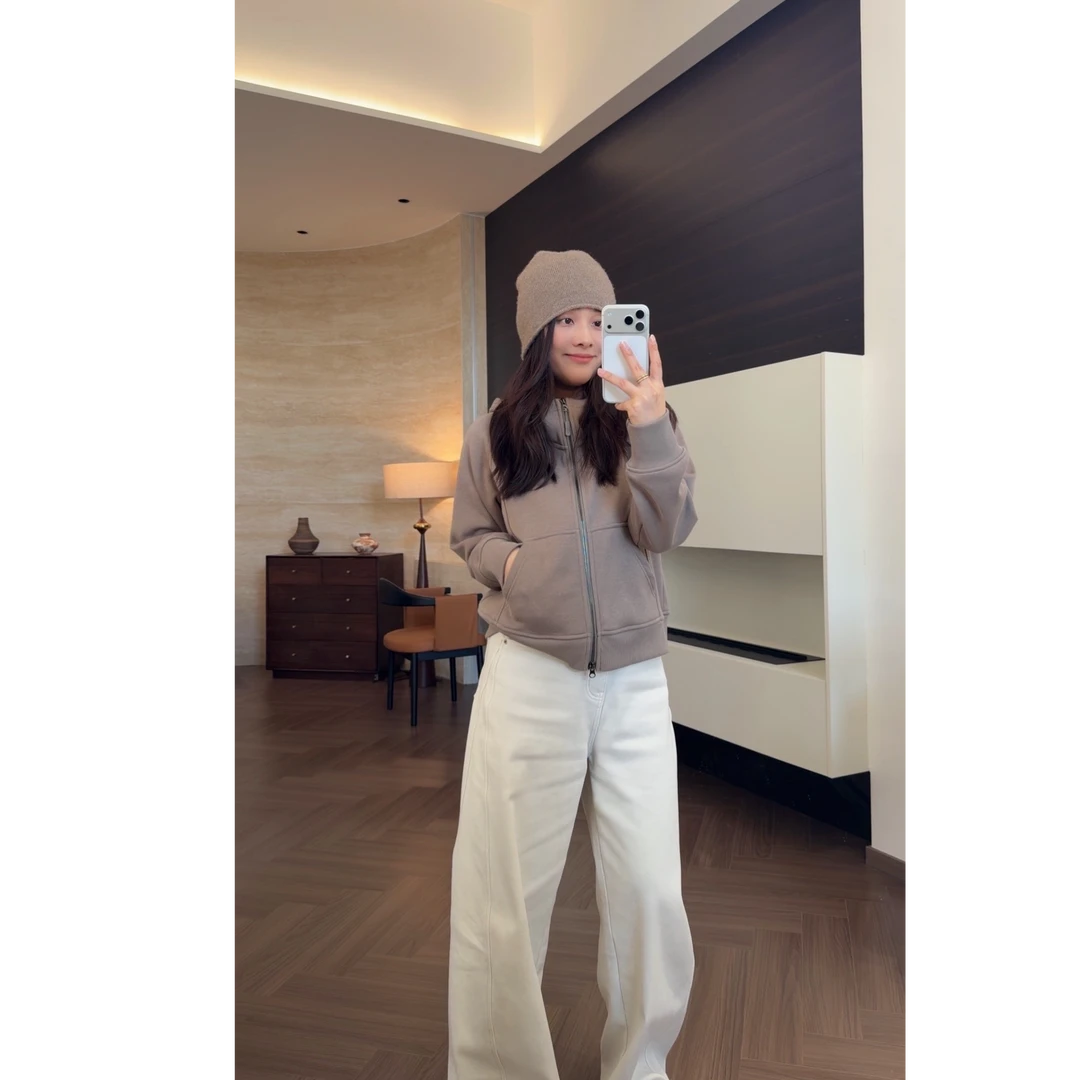 SANMI/叁米   【重磅白牛】加绒加厚牛仔弯刀镰刀裤 W226