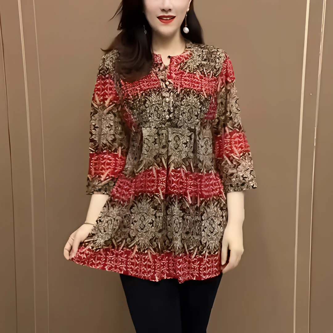 新款潮流气质中老年妈妈装碎花小衫百搭减龄女士宽松显瘦2025春装