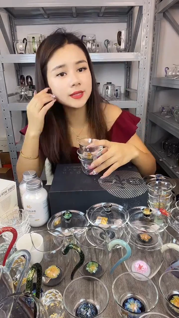 手工艺品玻璃禾器 清杯墨绿色