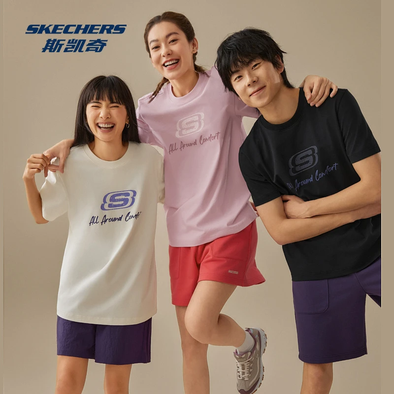 【斯凯奇】斯凯奇欧若风2025男女短袖L225U129&L225U122 DB