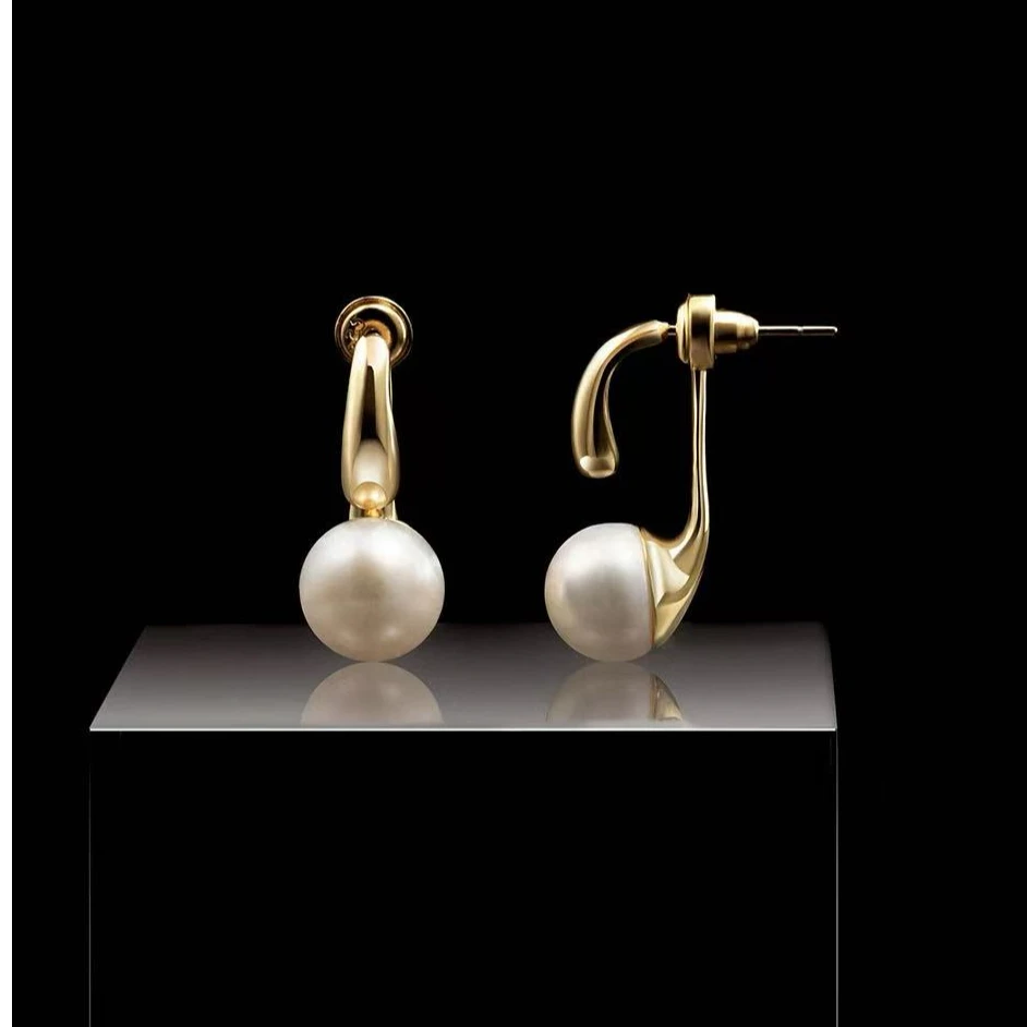 纯铜仿珍珠耳饰 BABIEA简饰 2025秋冬新款耳饰【金钩凝珠】GU053