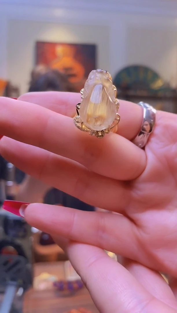 非金属无阳**烂镶嵌貔貅戒指