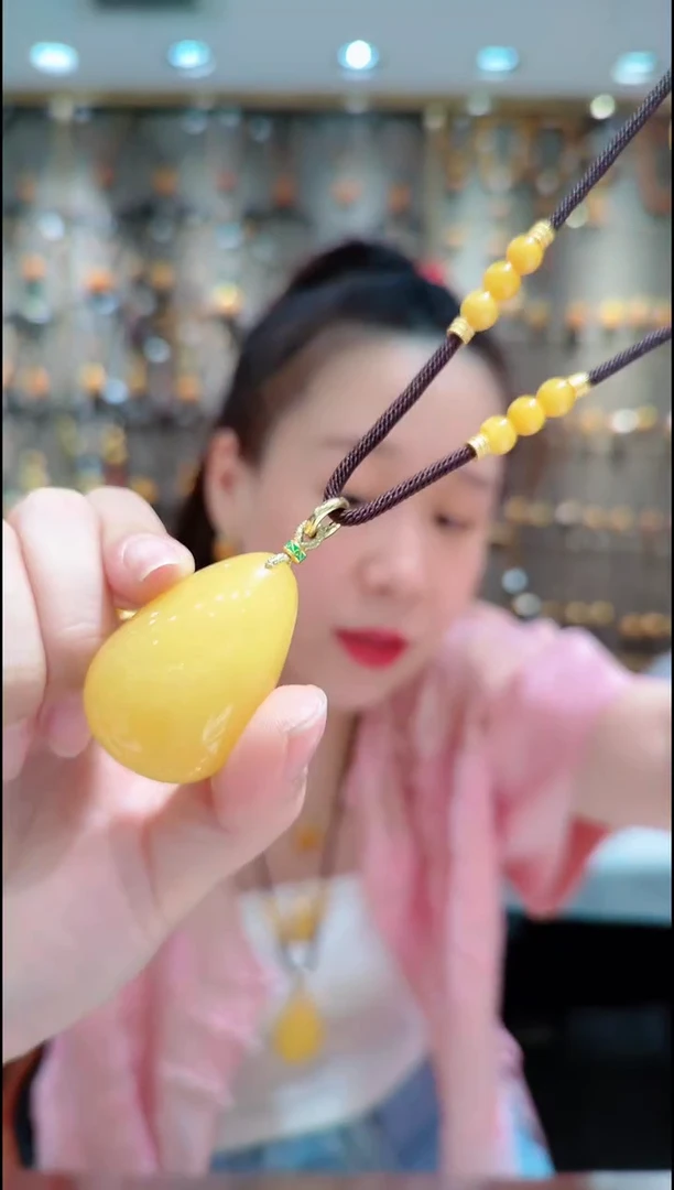 蜜蜡未镶嵌珠宝奇石﹣A459蜜蜡吊坠水滴