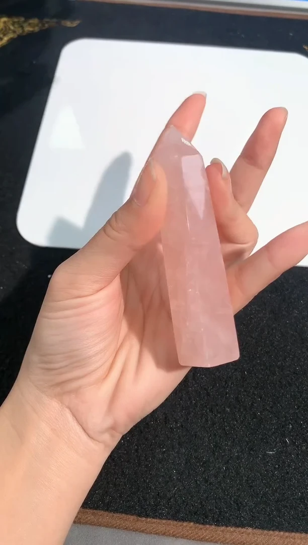 【闪购商品】水晶摆件未镶嵌粉晶柱（单独）