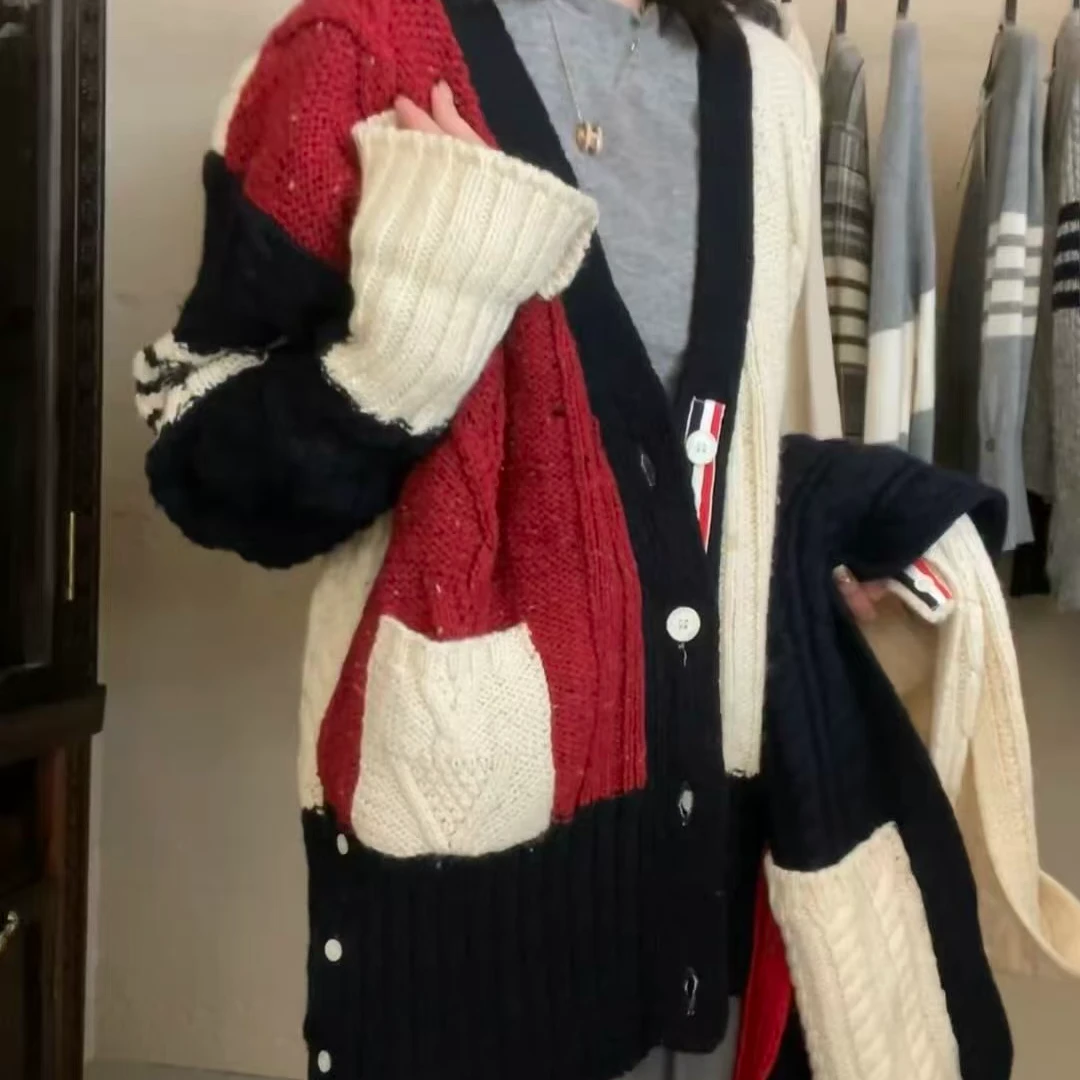 未使用 THOMBROWNE 红白深蓝经典logo开衫