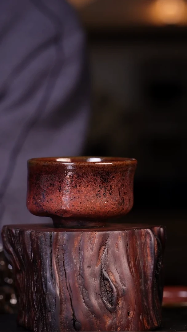 其他钧瓷钧窑瓷器无匣钵裸烧柴烧炭烧纯手工杯子80*48mm/83ml