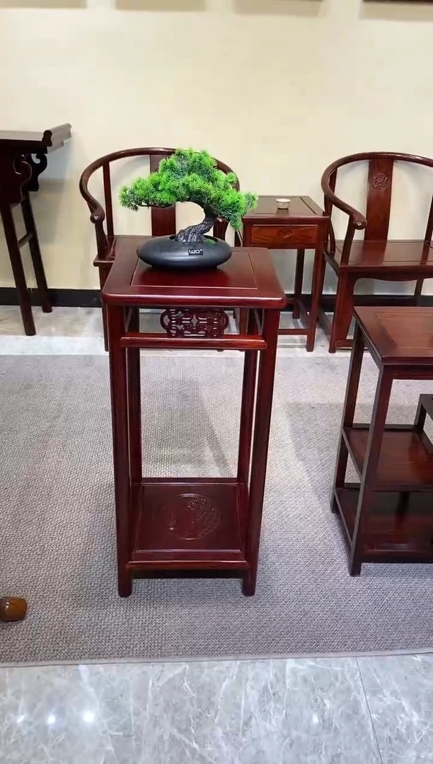 黑酸枝木类成套家具花架