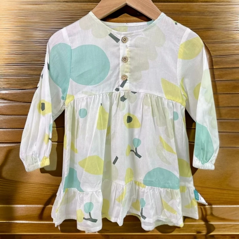 优儿宝贝1112005梭织全棉连衣裙小女孩洋气韩范衣服优雅 妹妹童装