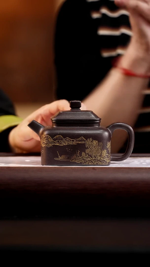 45 天青泥柴烧四方德钟230cc