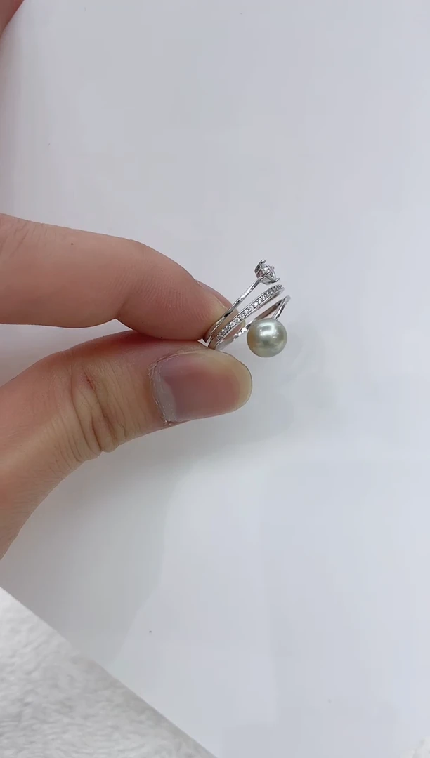 【闪购商品】海水珍珠戒指银S925镶嵌海水珍珠戒指