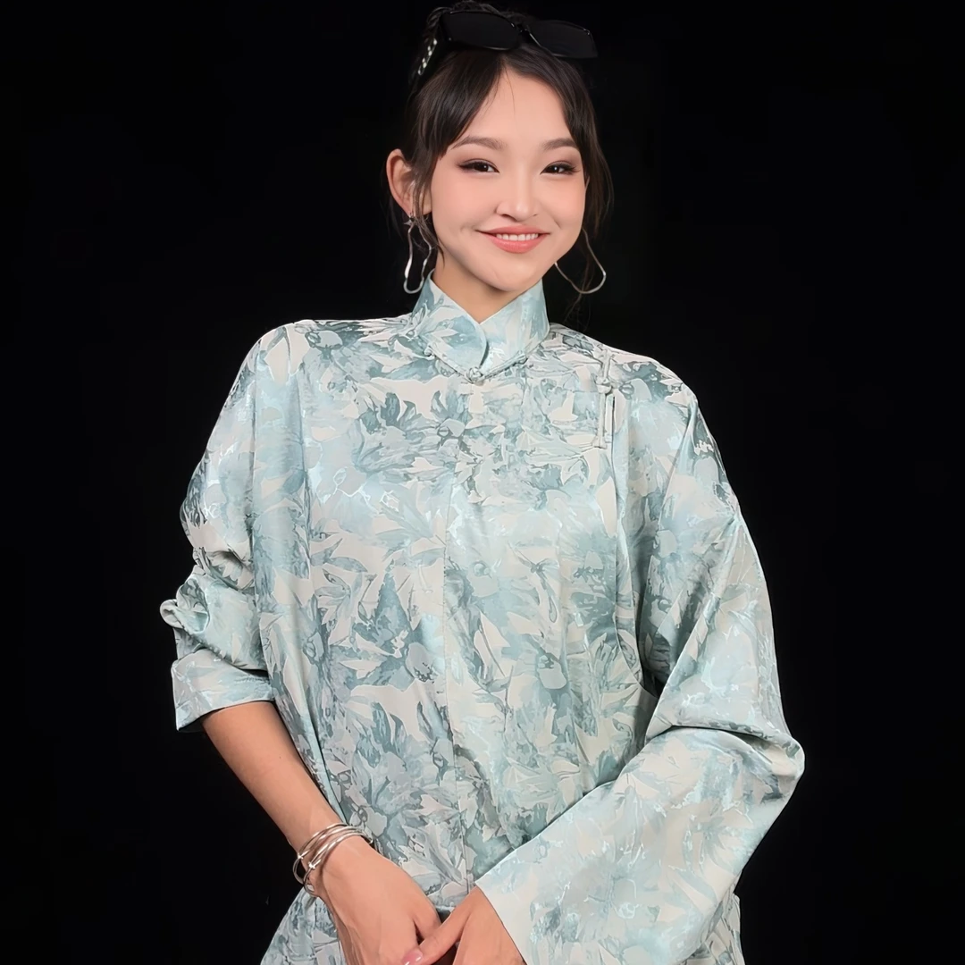 【戴尔玛精品服饰1】夏季新款休闲宽松民族风花衬衫Z3122