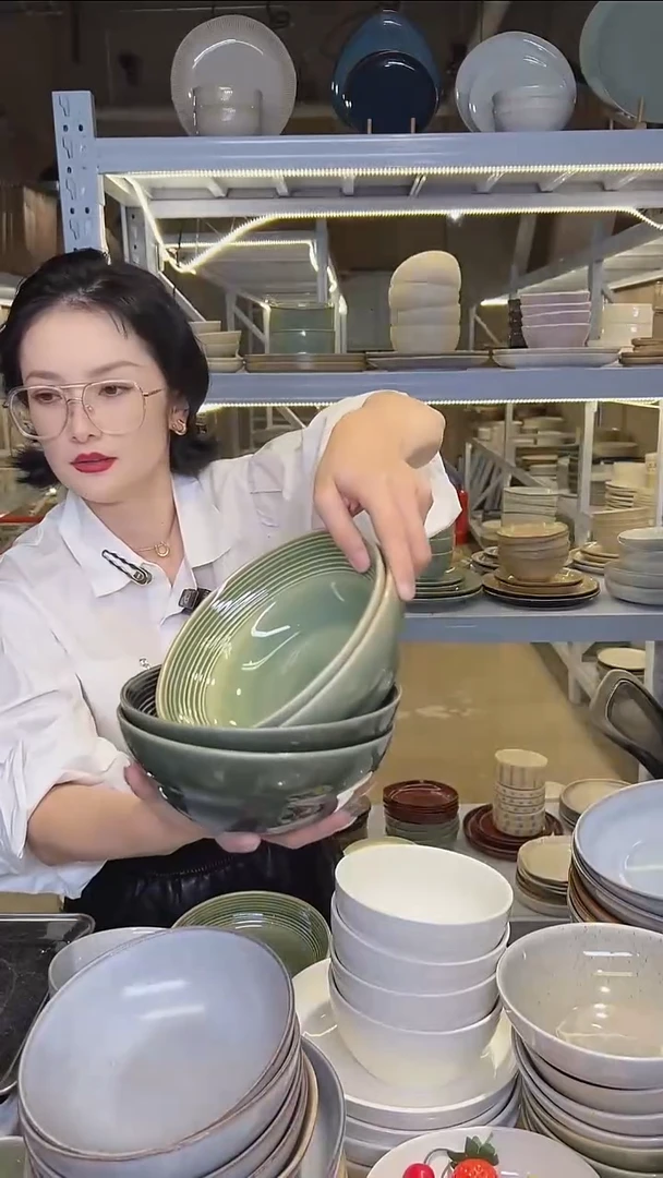 瓷116外贸尾货高温釉下彩陶瓷餐具默认微瑕