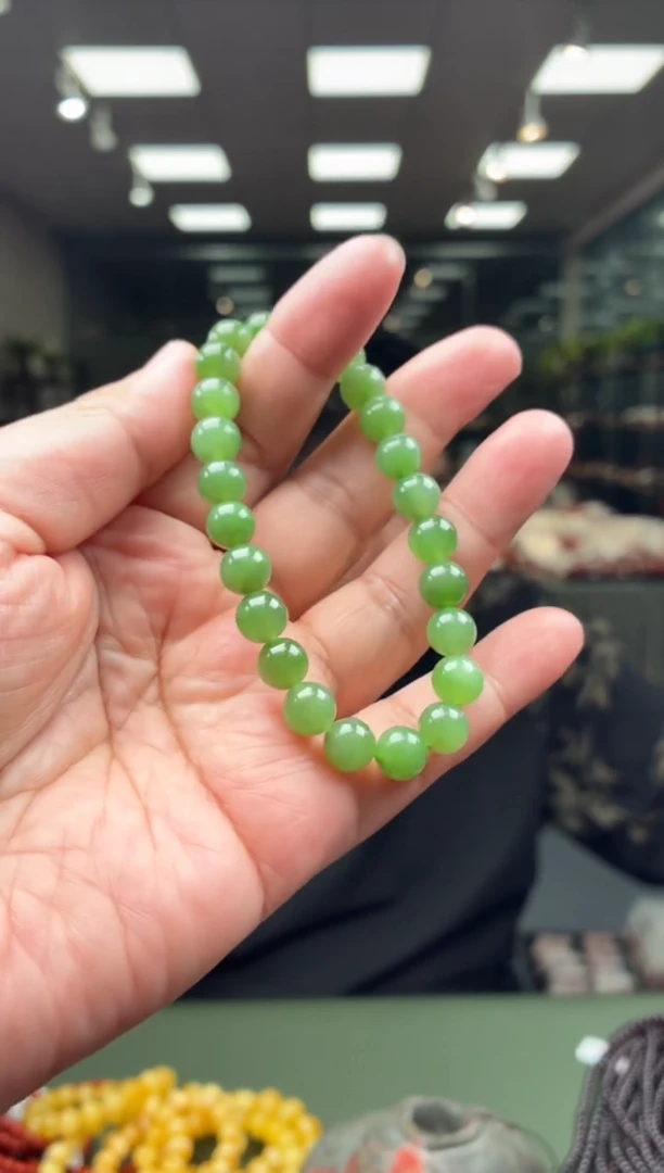 未镶嵌手串和田玉单圈手串一条约9mm多样性发货