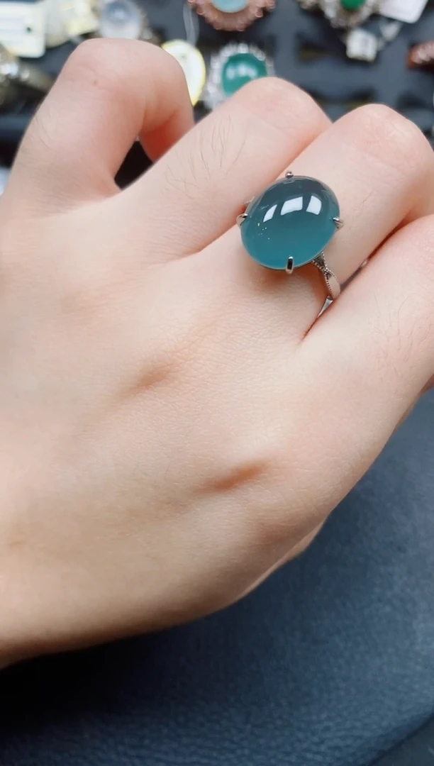 银S925镶嵌戒指翡翠翡翠