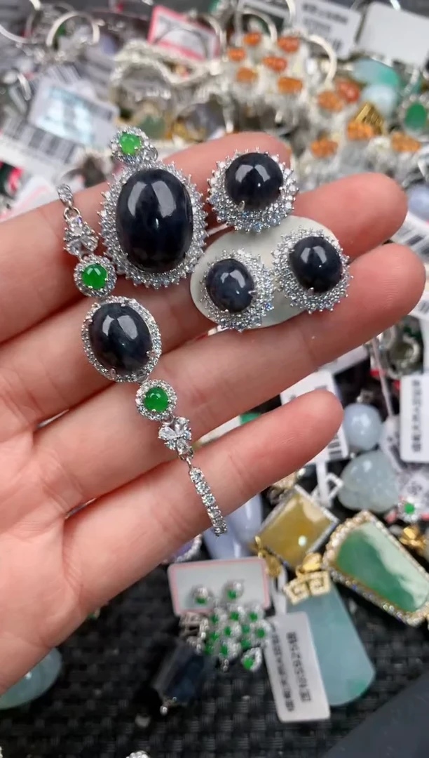 银S925镶嵌戒指翡翠11-11---9