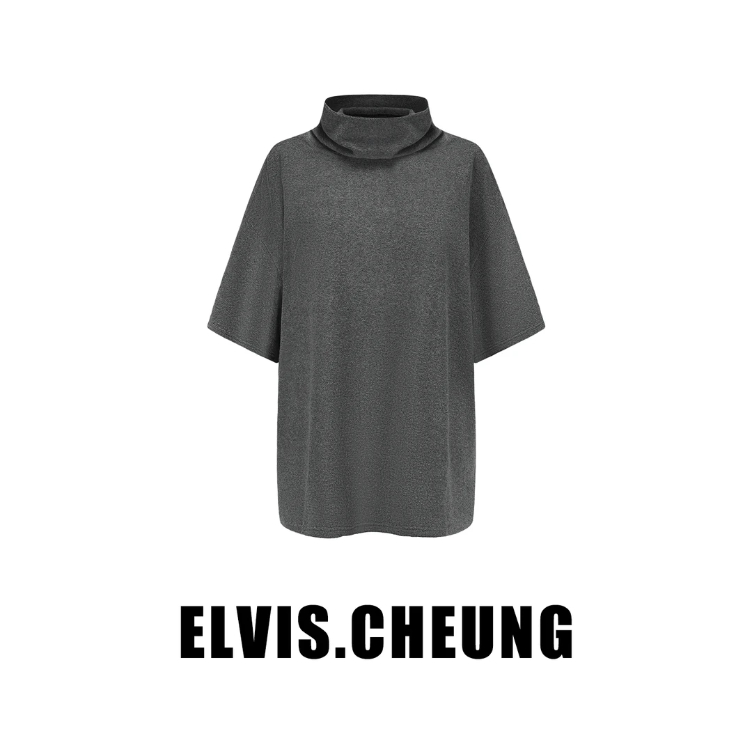 ELVIS.CHEUNG蒋云開運25AW针织毛巾布宽松高领式短袖打底