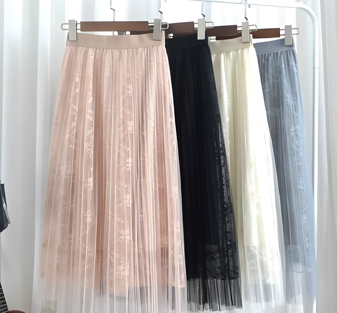 网纱裙显瘦秋冬款金丝绒网纱不规则半身裙长裙高腰秋冬国风小香风