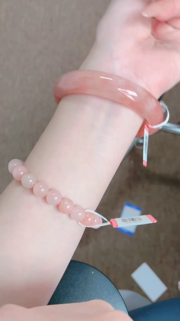 未镶嵌手镯石英质玉桃花酿108-圈口59-236