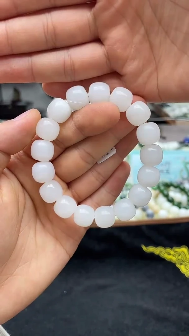 未镶嵌手串和田玉青海野牛沟白玉13老型