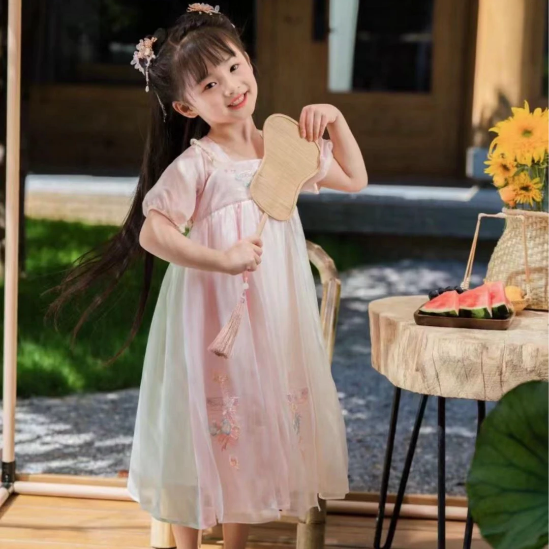 【谐鸣】粉色汉服连衣裙110码