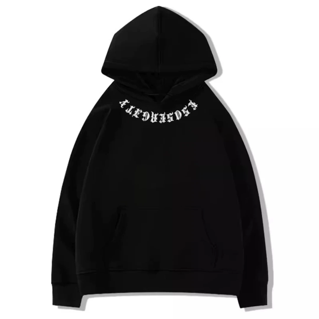 连帽美式围脖字母印花连帽卫衣秋冬季宽松百搭休闲学生上衣外套