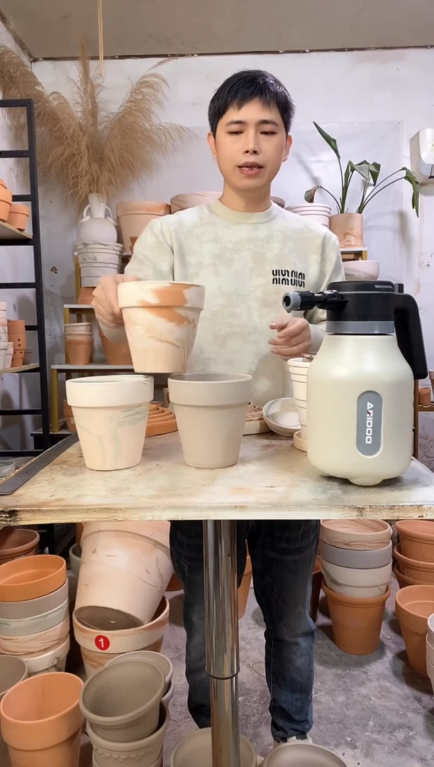 13*13陶盆3色组合 3盆无托