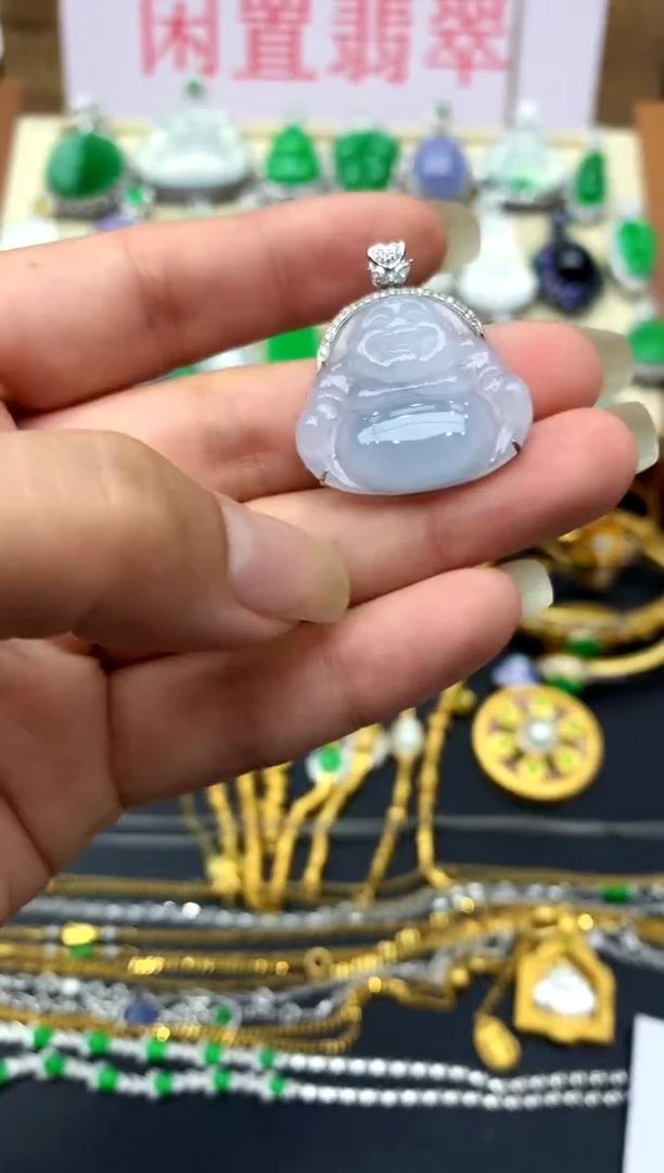 颈饰18K金镶嵌翡翠193-中国好珍宝